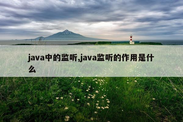 java中的监听,java监听的作用是什么