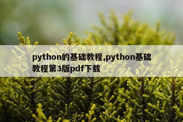 python的基础教程,python基础教程第3版pdf下载
