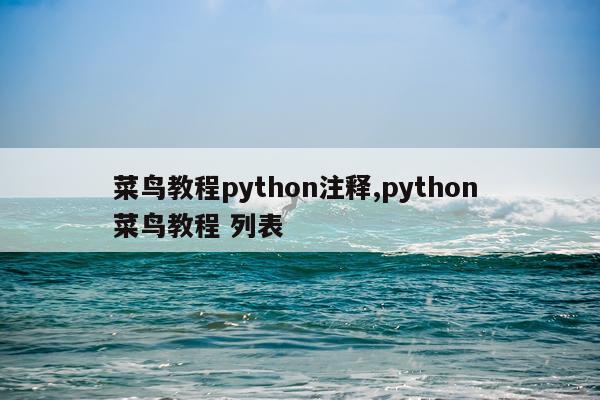 菜鸟教程python注释,python 菜鸟教程 列表