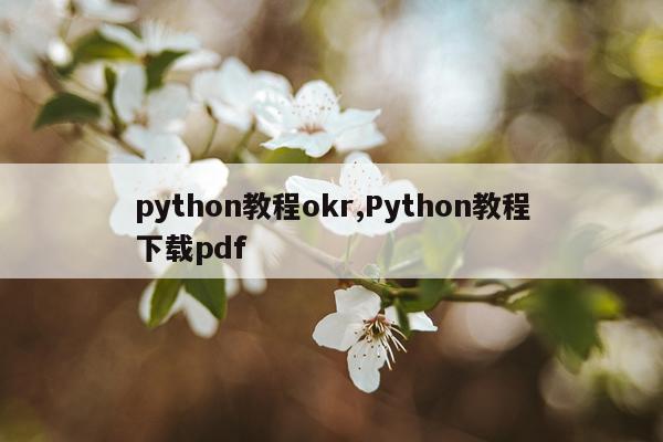 python教程okr,Python教程下载pdf