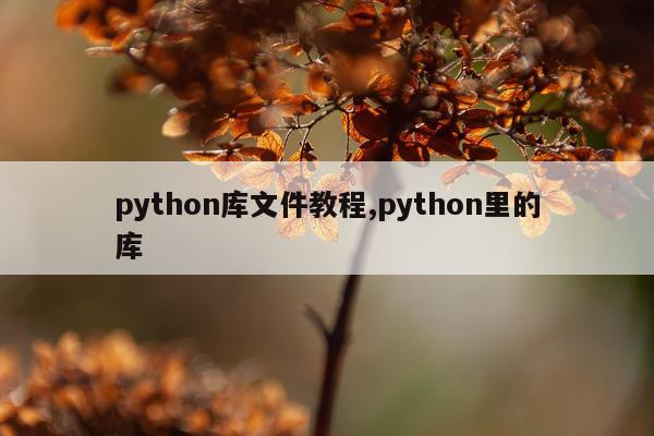 python库文件教程,python里的库