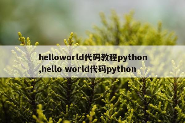 helloworld代码教程python,hello world代码python