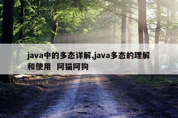 java中的多态详解,java多态的理解和使用  阿猫阿狗