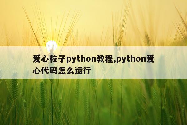 爱心粒子python教程,python爱心代码怎么运行