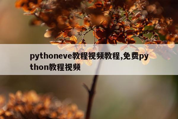 pythoneve教程视频教程,免费python教程视频