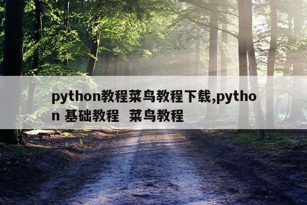 python教程菜鸟教程下载,python 基础教程  菜鸟教程