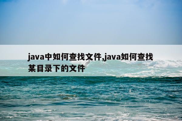 java中如何查找文件,java如何查找某目录下的文件