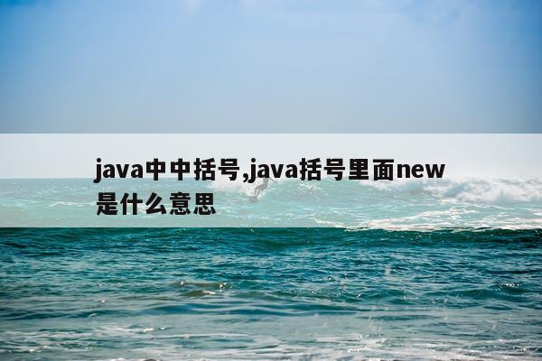 java中中括号,java括号里面new是什么意思