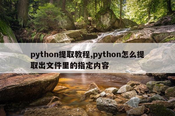python提取教程,python怎么提取出文件里的指定内容