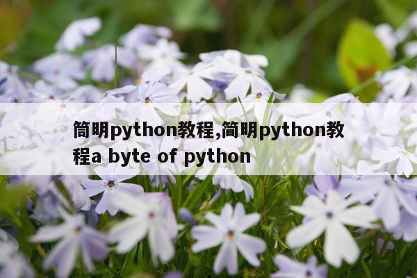 筒明python教程,简明python教程a byte of python