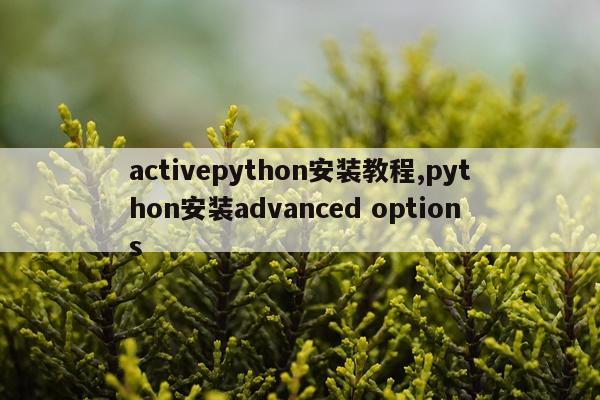 activepython安装教程,python安装advanced options
