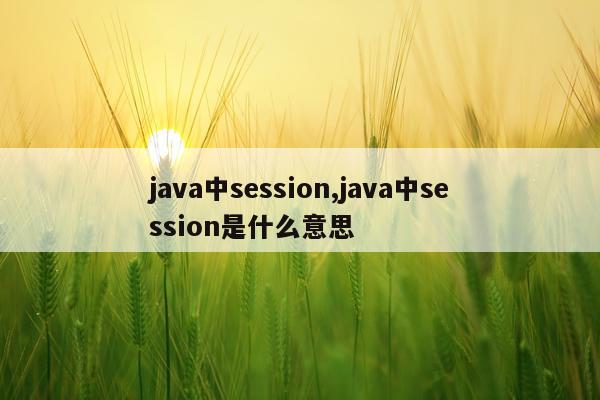 java中session,java中session是什么意思