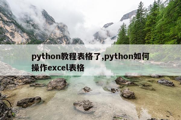 python教程表格了,python如何操作excel表格