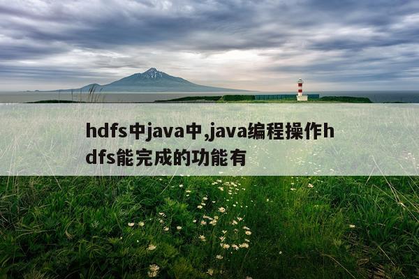 hdfs中java中,java编程操作hdfs能完成的功能有