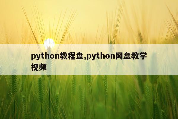 python教程盘,python网盘教学视频