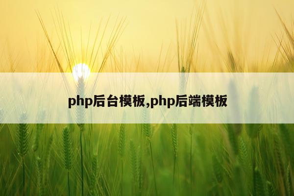php后台模板,php后端模板