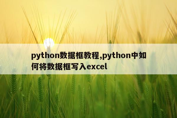 python数据框教程,python中如何将数据框写入excel