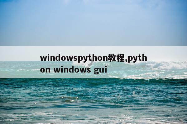 windowspython教程,python windows gui