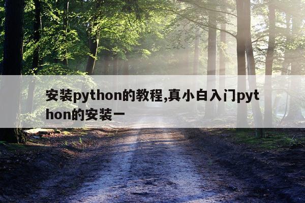 安装python的教程,真小白入门python的安装一