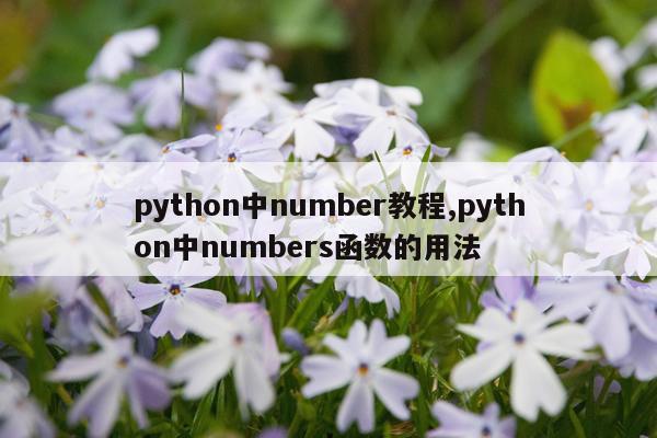 python中number教程,python中numbers函数的用法