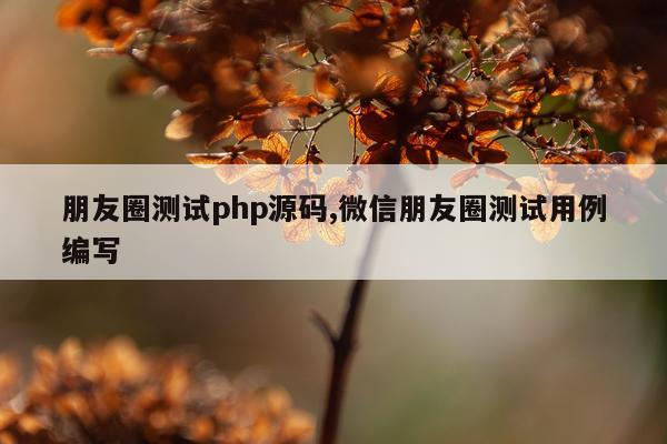 朋友圈测试php源码,微信朋友圈测试用例编写