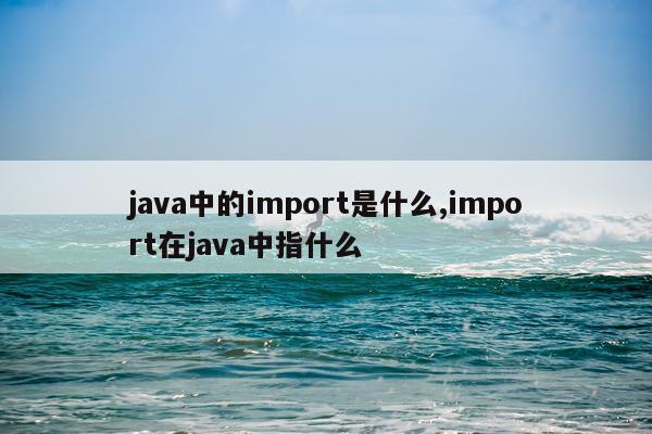 java中的import是什么,import在java中指什么