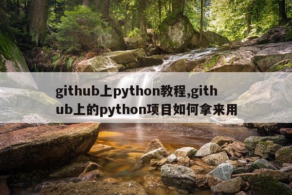 github上python教程,github上的python项目如何拿来用