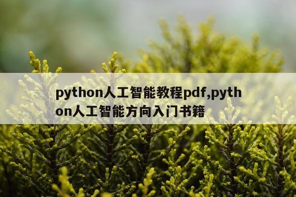 python人工智能教程pdf,python人工智能方向入门书籍