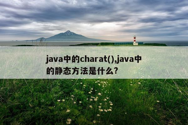 java中的charat(),java中的静态方法是什么?