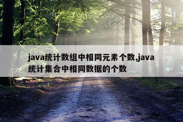 java统计数组中相同元素个数,java统计集合中相同数据的个数