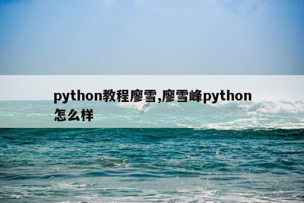 python教程廖雪,廖雪峰python怎么样