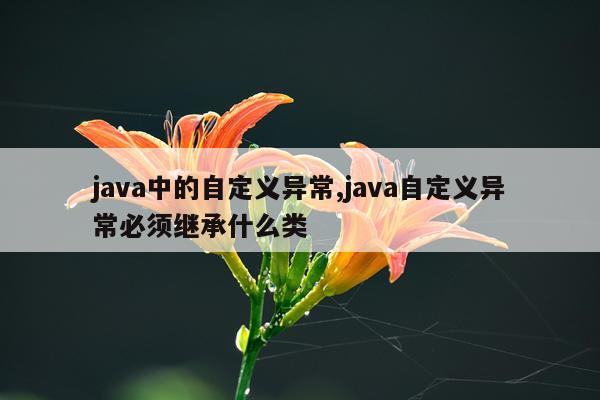 java中的自定义异常,java自定义异常必须继承什么类