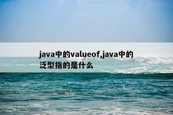 java中的valueof,java中的泛型指的是什么