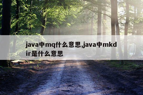 java中mq什么意思,java中mkdir是什么意思