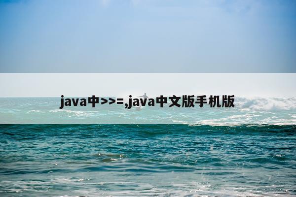 java中>>=,java中文版手机版