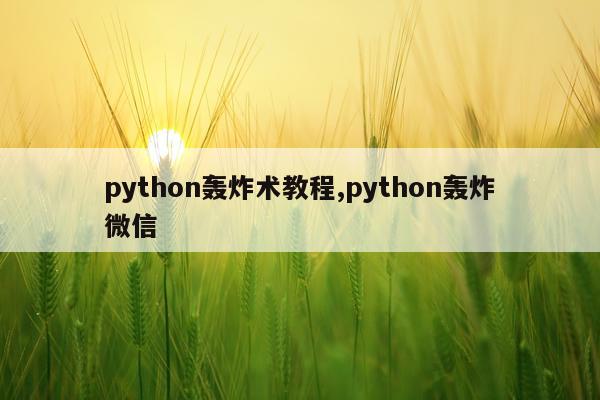 python轰炸术教程,python轰炸微信