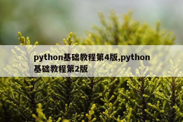 python基础教程第4版,python基础教程第2版