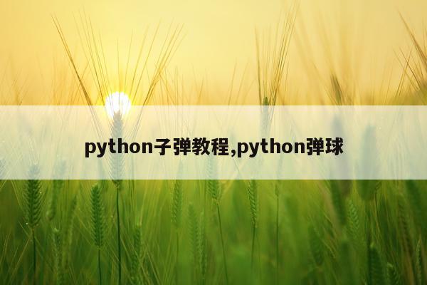 python子弹教程,python弹球
