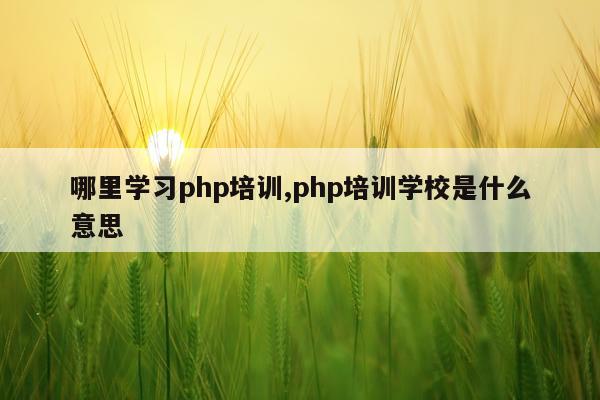 哪里学习php培训,php培训学校是什么意思