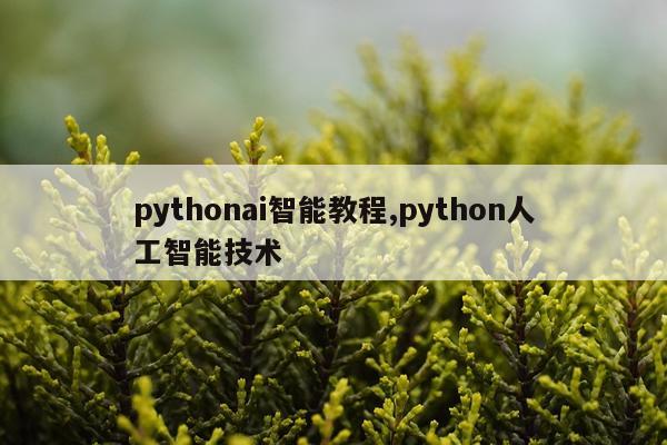 pythonai智能教程,python人工智能技术