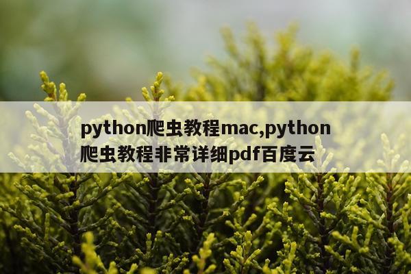 python爬虫教程mac,python爬虫教程非常详细pdf百度云