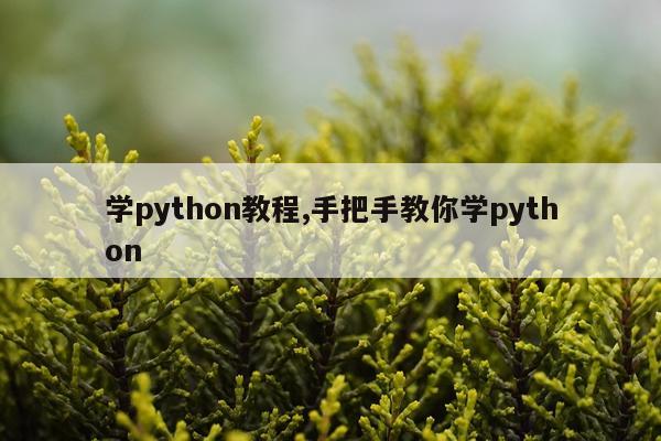 学python教程,手把手教你学python