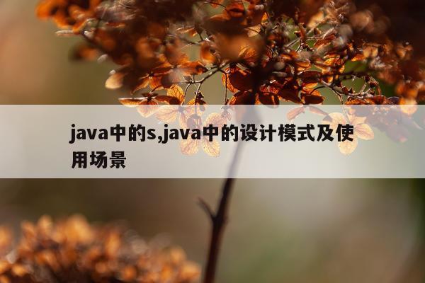 java中的s,java中的设计模式及使用场景