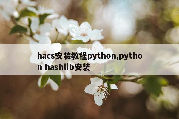 hacs安装教程python,python hashlib安装