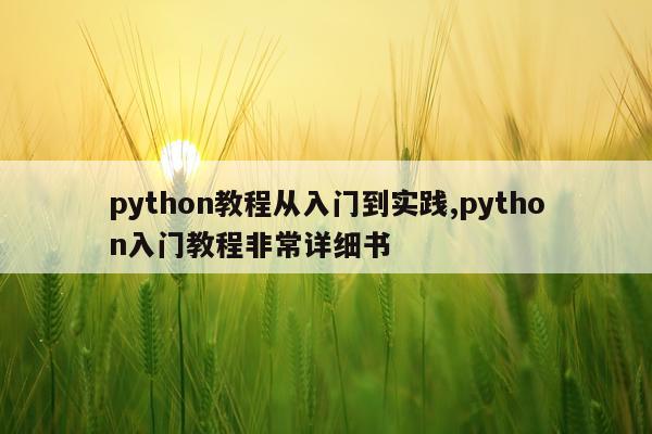 python教程从入门到实践,python入门教程非常详细书