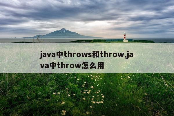 java中throws和throw,java中throw怎么用