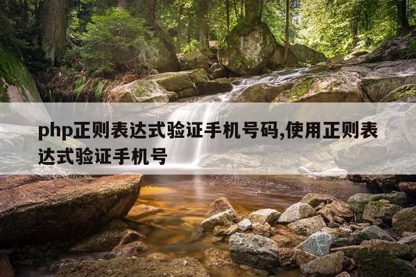php正则表达式验证手机号码,使用正则表达式验证手机号