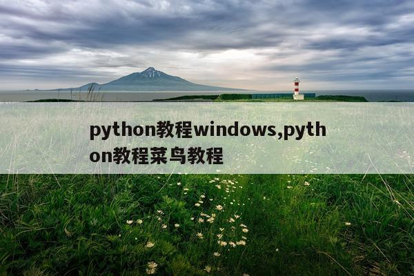 python教程windows,python教程菜鸟教程