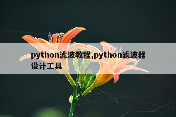 python滤波教程,python滤波器设计工具