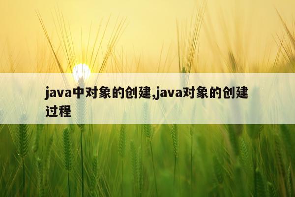 java中对象的创建,java对象的创建过程